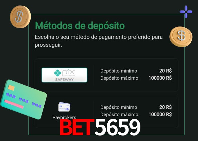 O cassino bet5659 oferece uma grande variedade de métodos de pagamento
